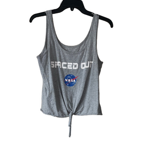 Freeze Gray 'Spaced Out' Tie-Front Tank with NASA Logo